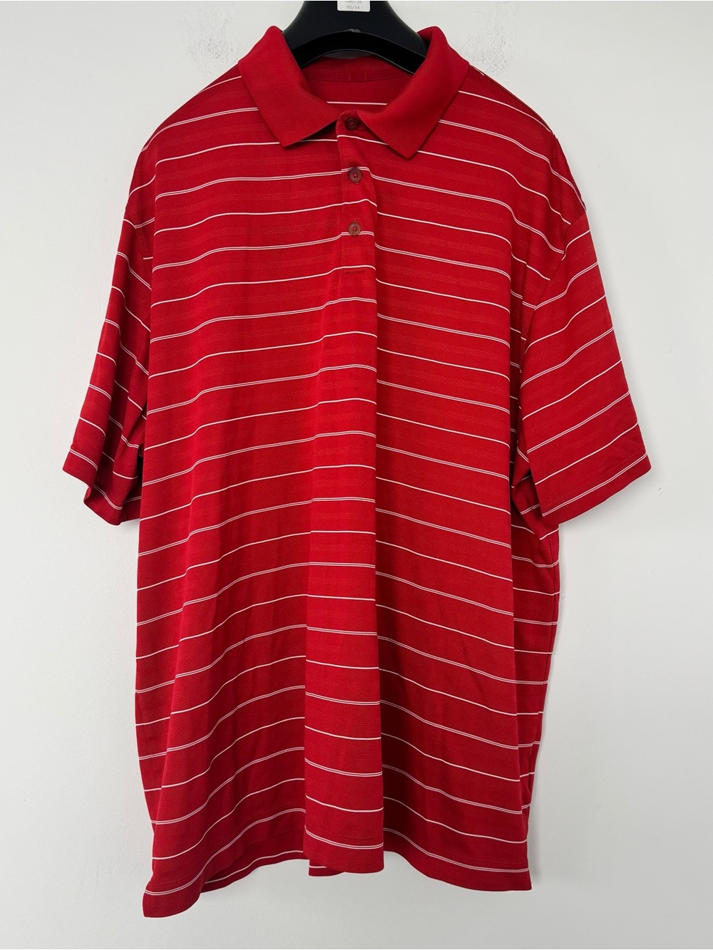 Nike Golf Dri-FIT Polo Shirt Red White Striped Short Sleeve Oversized Men's XXL - Picture 2 of 7
